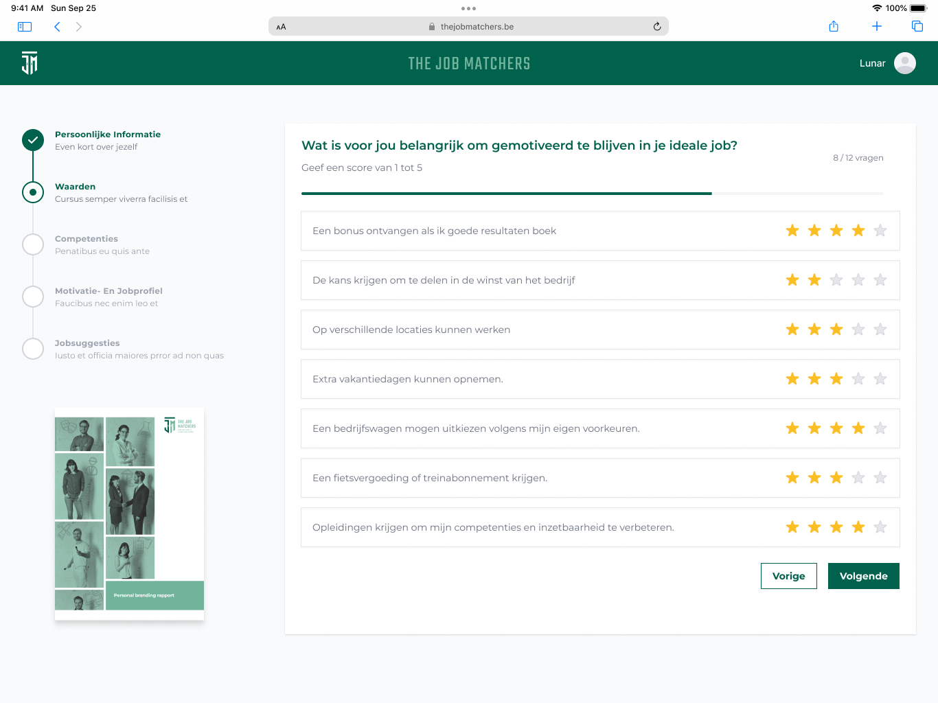 The Job Coach platform screenshot